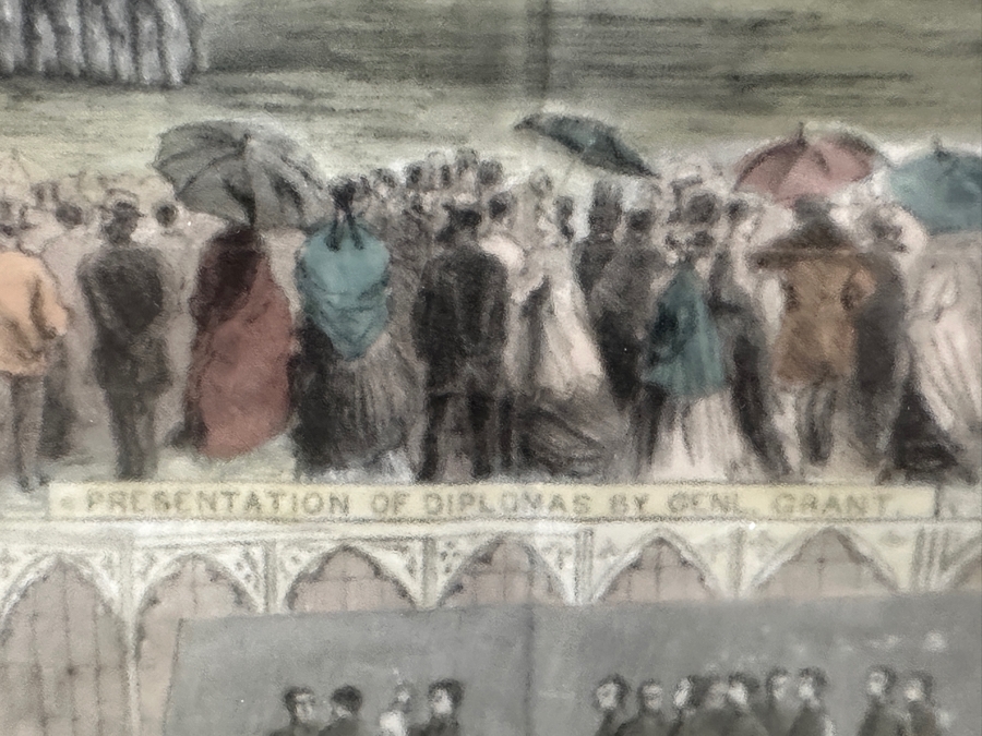 Just Added - Antique 1868 Wood Cut Engraving Titled 'Cadet Life At West Point' Published In Harper's Weekly In July 1868 21' X 14' Professionally Framed 30 X 23.5 [Photo 6]