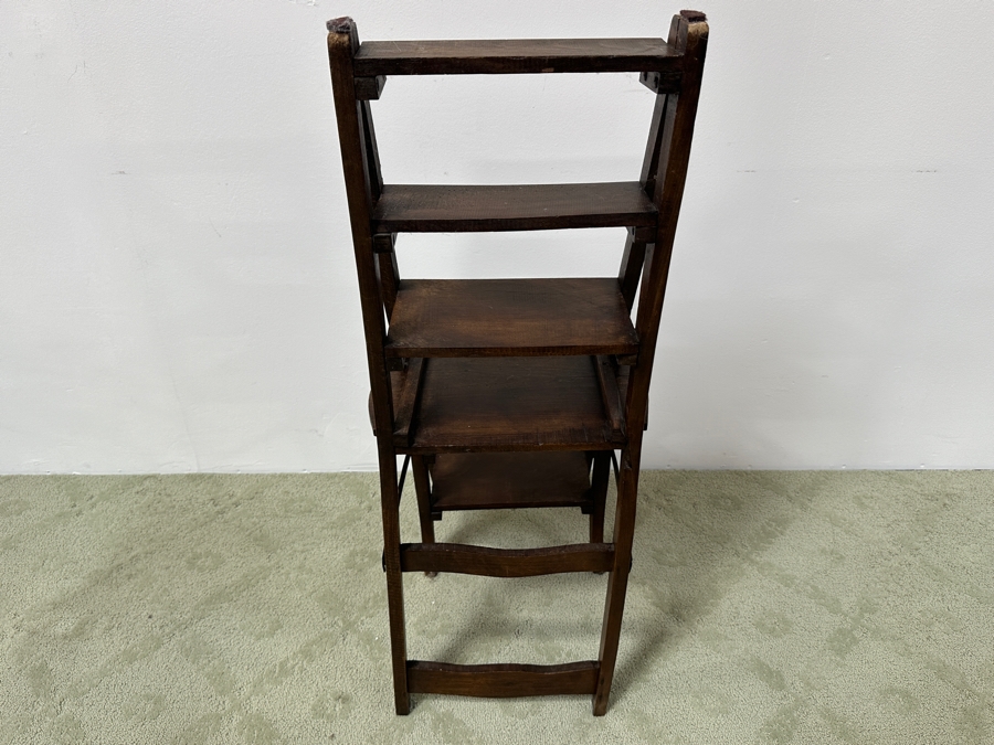 Just Added - Antique Wooden Convertible Library Ladder Chair 16'W X 41'H [Photo 6]