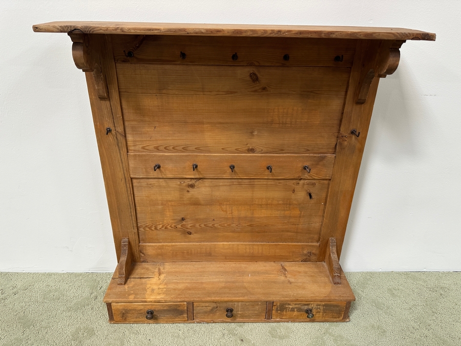 Just Added - Vintage Pine Kitchen Shelf With Drawers 33W X 7D X 34H [Photo 2]