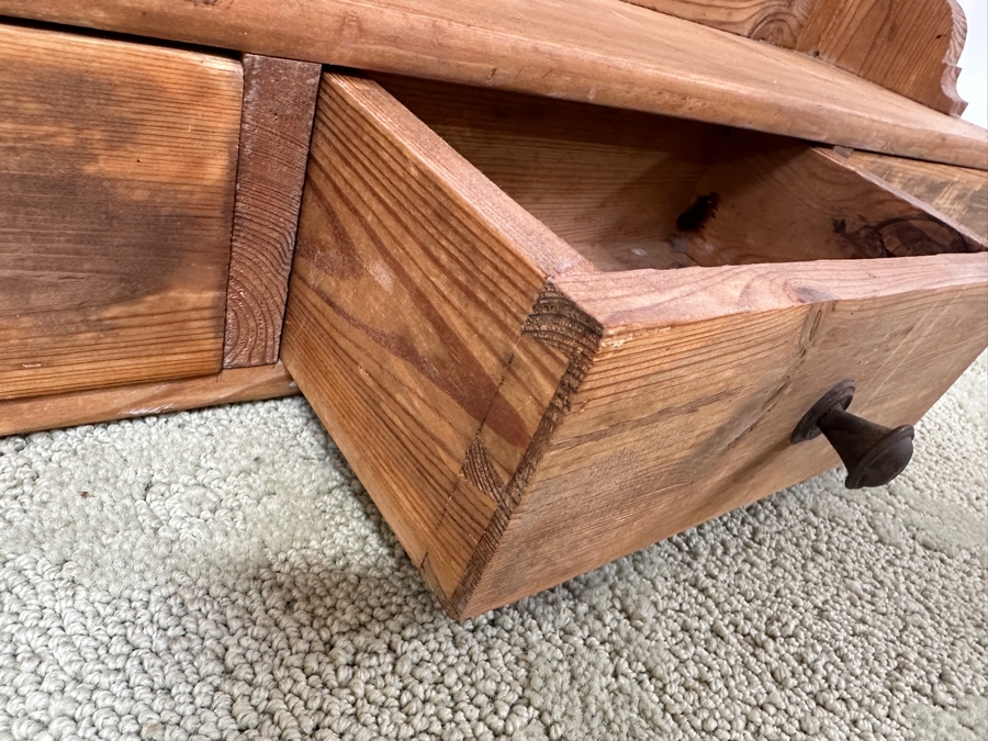 Just Added - Vintage Pine Kitchen Shelf With Drawers 33W X 7D X 34H [Photo 6]