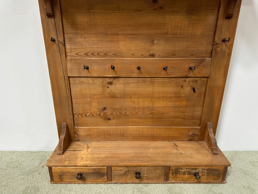 Just Added - Vintage Pine Kitchen Shelf With Drawers 33W X 7D X 34H [Photo 4]
