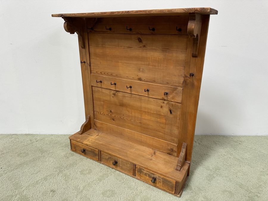 Just Added - Vintage Pine Kitchen Shelf With Drawers 33W X 7D X 34H [Photo 8]