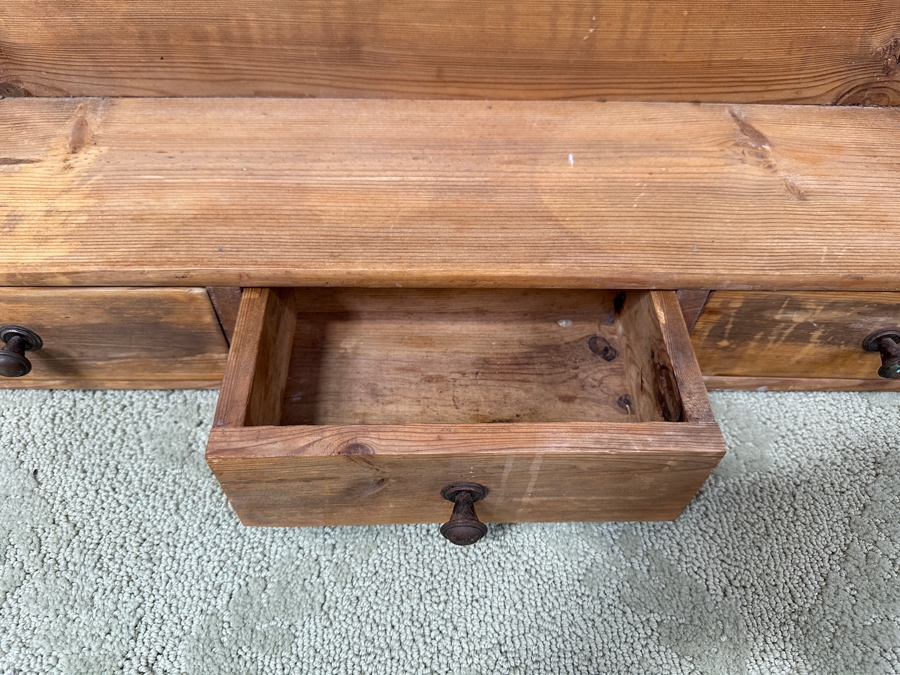 Just Added - Vintage Pine Kitchen Shelf With Drawers 33W X 7D X 34H [Photo 5]