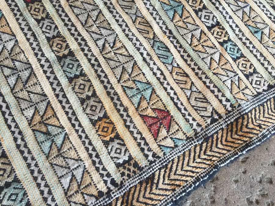 North African Vintage Kilim Rug Sumac Style Weave [Photo 7]