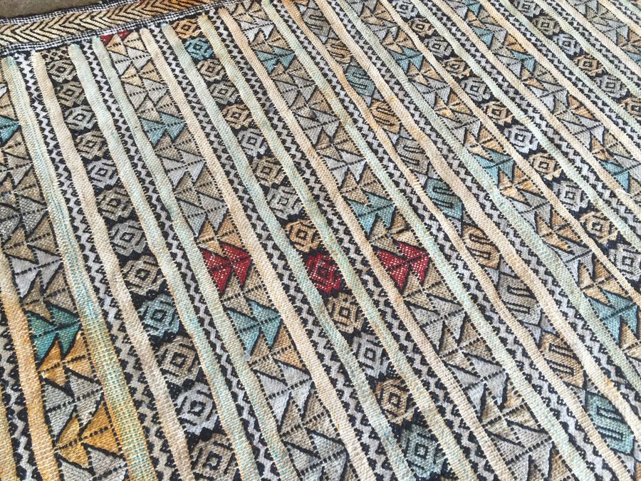 North African Vintage Kilim Rug Sumac Style Weave [Photo 6]