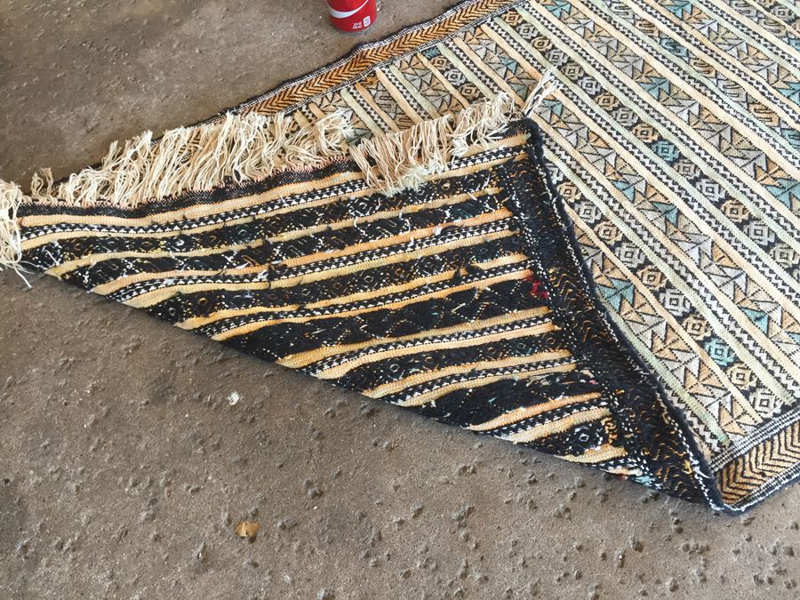 North African Vintage Kilim Rug Sumac Style Weave [Photo 3]