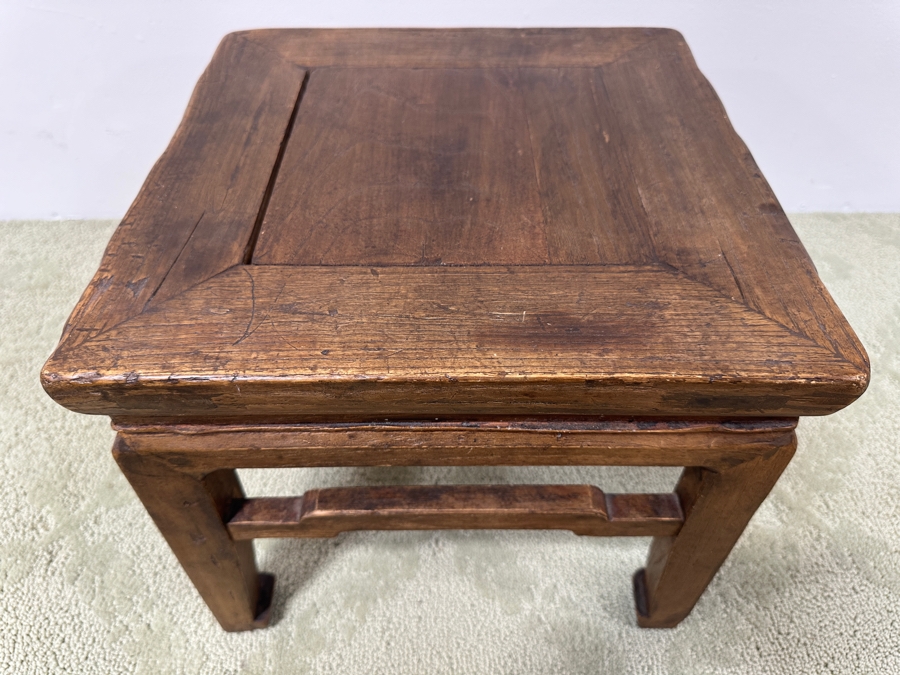 Just Added - Vintage Chinese Wooden Stool 13.5W X 11.5H [Photo 4]
