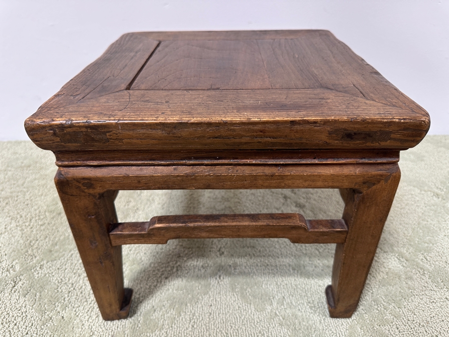 Just Added - Vintage Chinese Wooden Stool 13.5W X 11.5H [Photo 2]