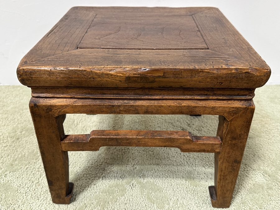 Just Added - Vintage Chinese Wooden Stool 13.5W X 11.5H [Photo 6]