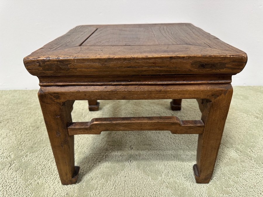 Just Added - Vintage Chinese Wooden Stool 13.5W X 11.5H [Photo 3]