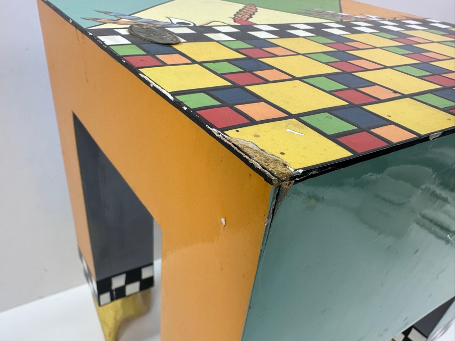 Just Added - Tom's Drag Toms Company Hand Painted Drag Side Table With Footed Feet 12W X 10D X 14H	 [Photo 8]