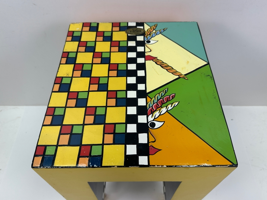 Just Added - Tom's Drag Toms Company Hand Painted Drag Side Table With Footed Feet 12W X 10D X 14H	 [Photo 4]