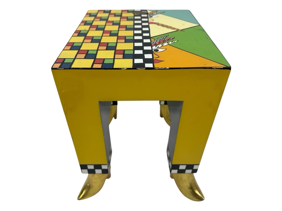 Just Added - Tom's Drag Toms Company Hand Painted Drag Side Table With Footed Feet 12W X 10D X 14H	