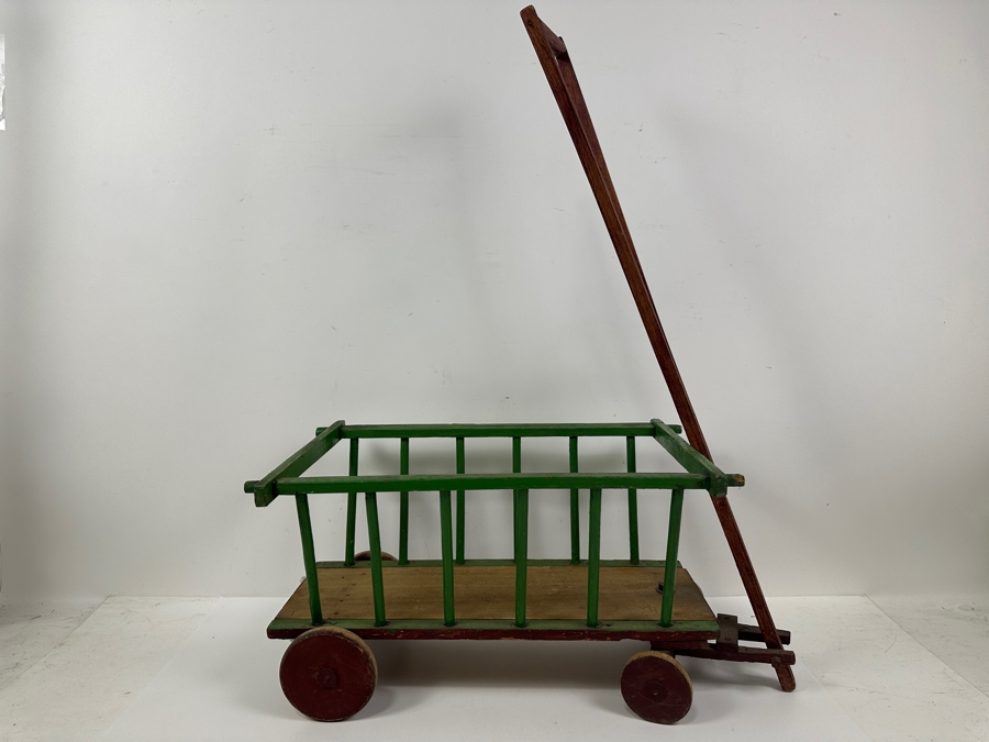 Early 20th Century Wooden Toy Hay Wagon 17.5W X 11D X 10H [Photo 2]