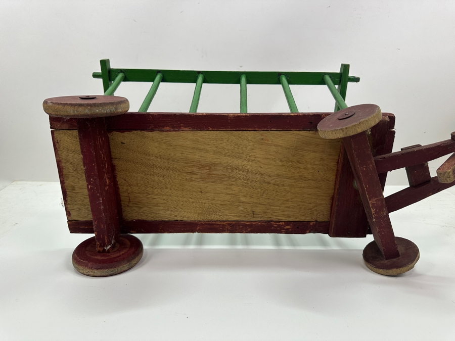 Early 20th Century Wooden Toy Hay Wagon 17.5W X 11D X 10H [Photo 4]