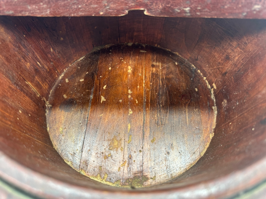 Vintage Chinese Export Wooden Lacquered Round Covered Container Food Lunch Box 12.5W X 6.5H [Photo 10]