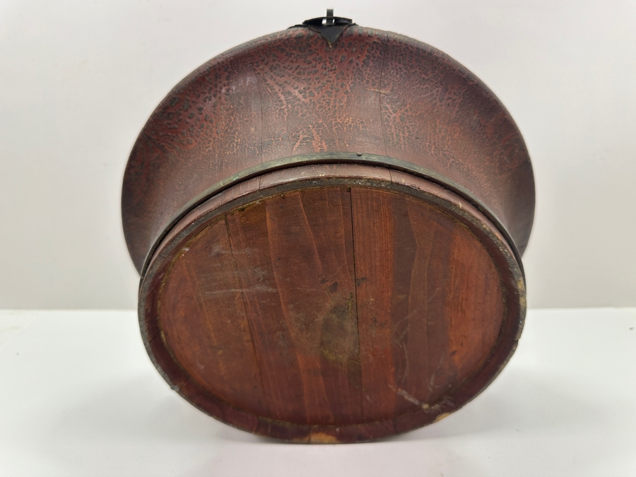 Vintage Chinese Export Wooden Lacquered Round Covered Container Food Lunch Box 12.5W X 6.5H [Photo 4]