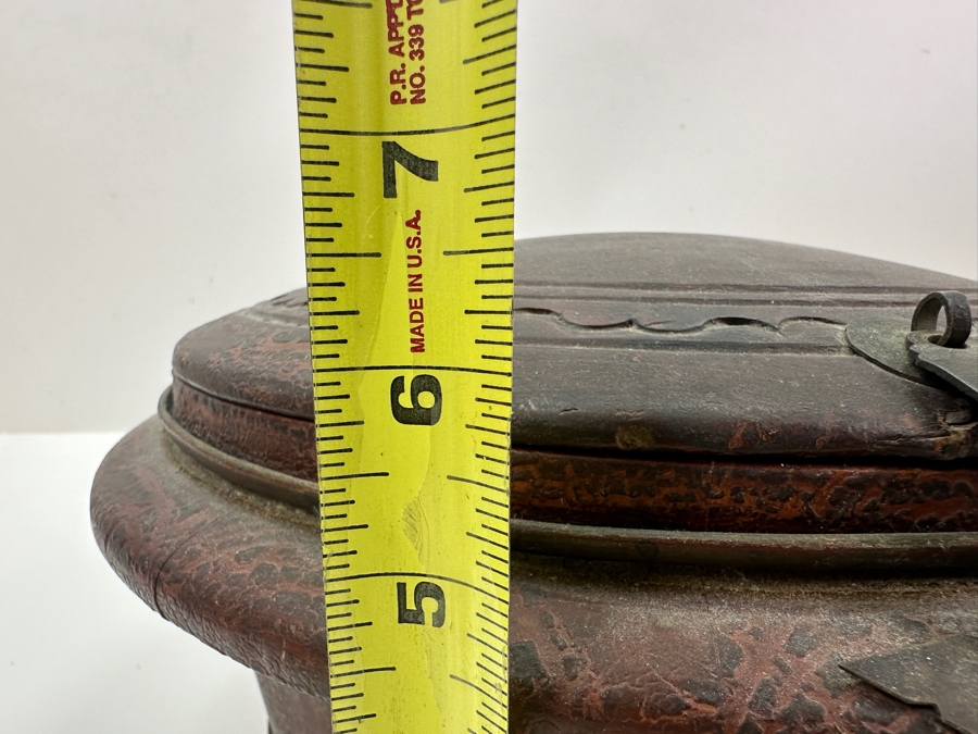 Vintage Chinese Export Wooden Lacquered Round Covered Container Food Lunch Box 12.5W X 6.5H [Photo 11]