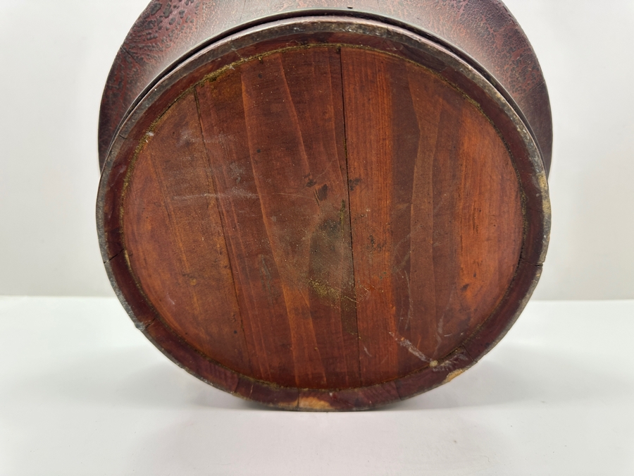 Vintage Chinese Export Wooden Lacquered Round Covered Container Food Lunch Box 12.5W X 6.5H [Photo 5]