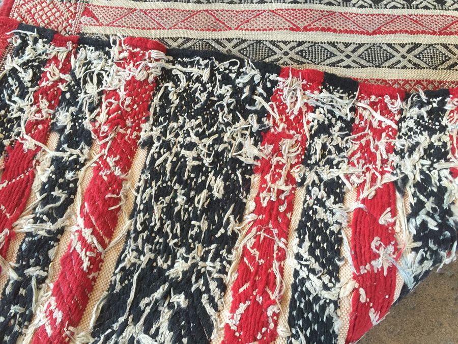 North African Vintage Kilim Long Runner Rug Sumac Style Weave [Photo 15]