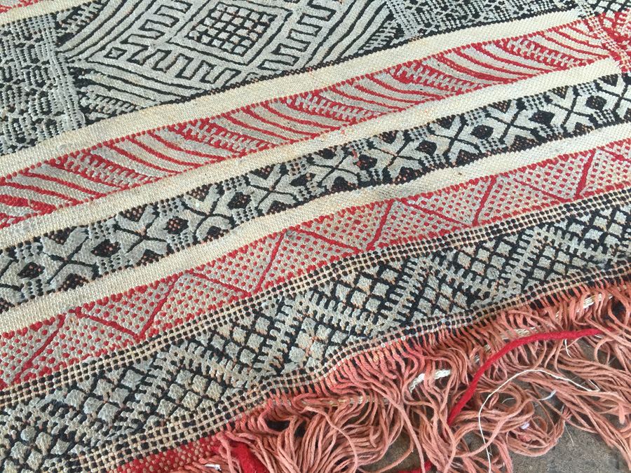 North African Vintage Kilim Long Runner Rug Sumac Style Weave [Photo 5]