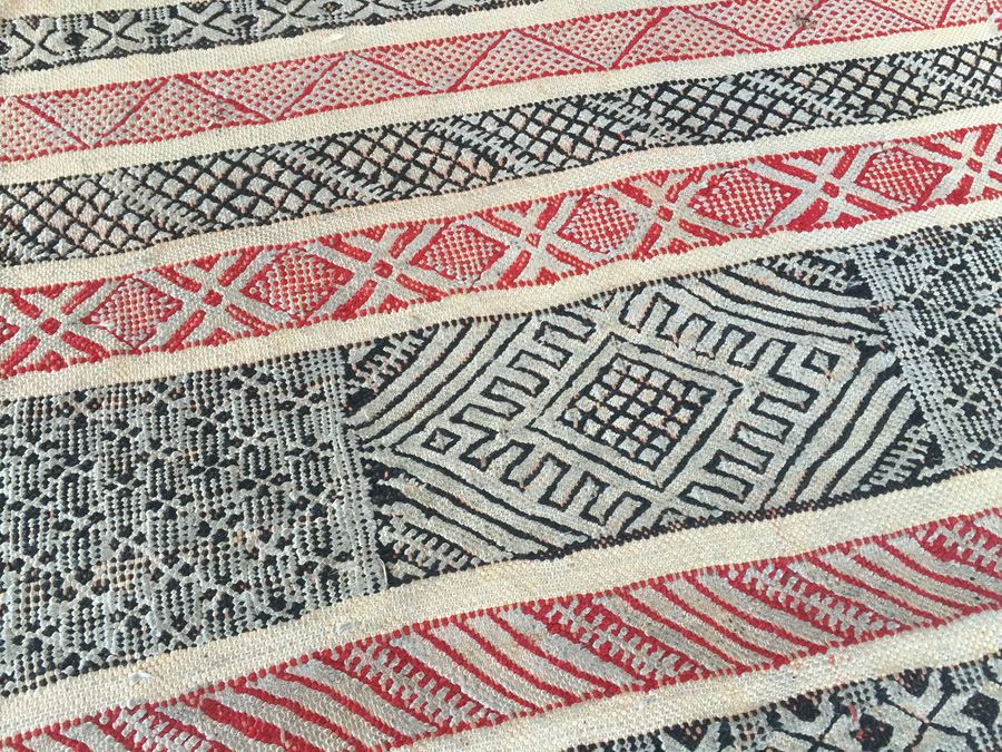 North African Vintage Kilim Long Runner Rug Sumac Style Weave [Photo 8]