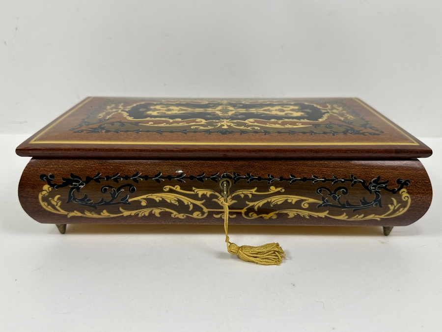 Vintage Reuge Music Box from Italy 10.5' x 6'D x 2.75'H [Photo 5]