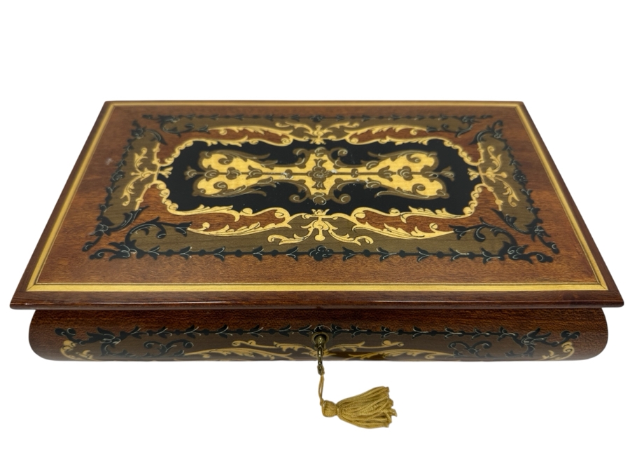 Vintage Reuge Music Box from Italy 10.5' x 6'D x 2.75'H
