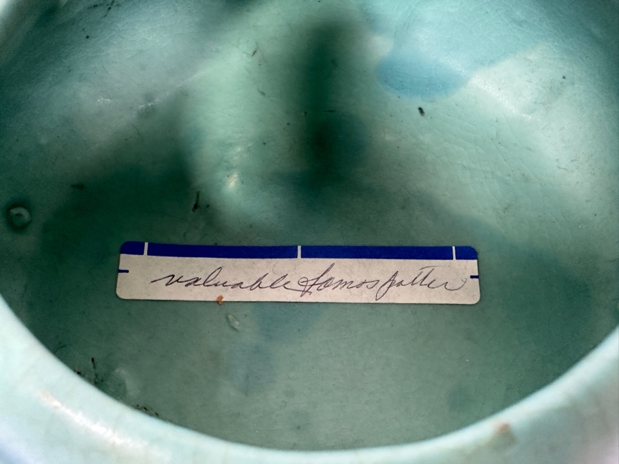 1930's Van Briggle Signed Pottery Bowl with Philodendron Leaves 6W X 3.5H [Photo 6]