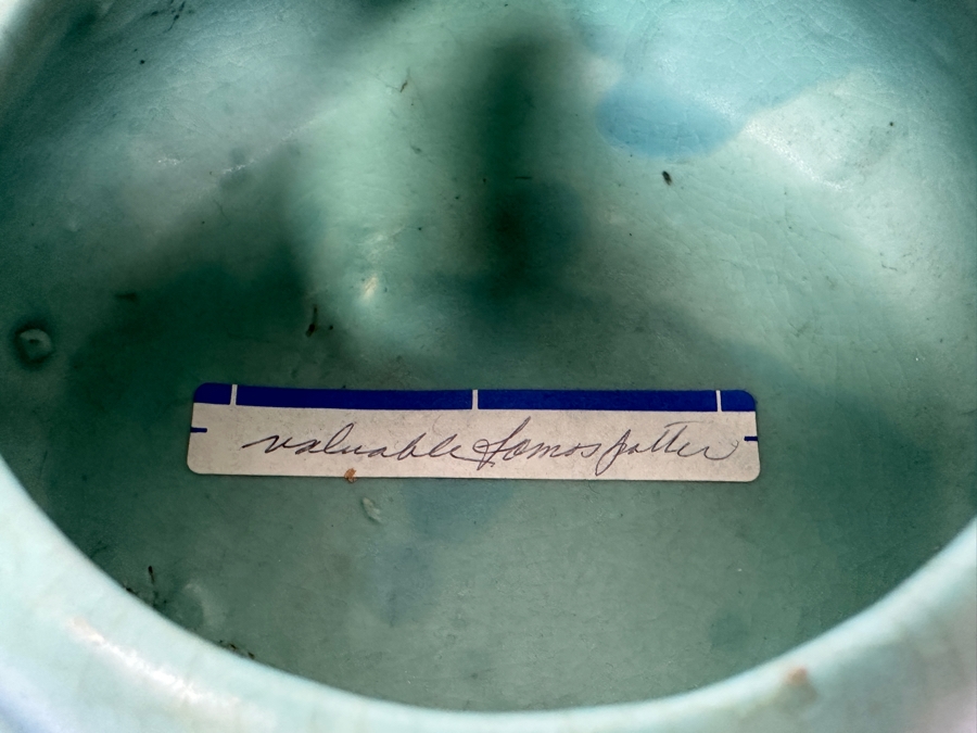 1930's Van Briggle Signed Pottery Bowl with Philodendron Leaves 6W X 3.5H [Photo 5]