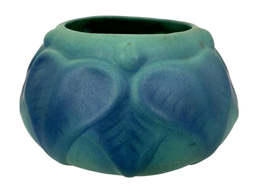 1930's Van Briggle Signed Pottery Bowl with Philodendron Leaves 6W X 3.5H