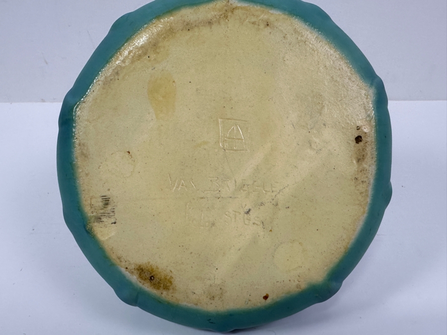 1930's Van Briggle Signed Pottery Bowl with Philodendron Leaves 6W X 3.5H [Photo 8]