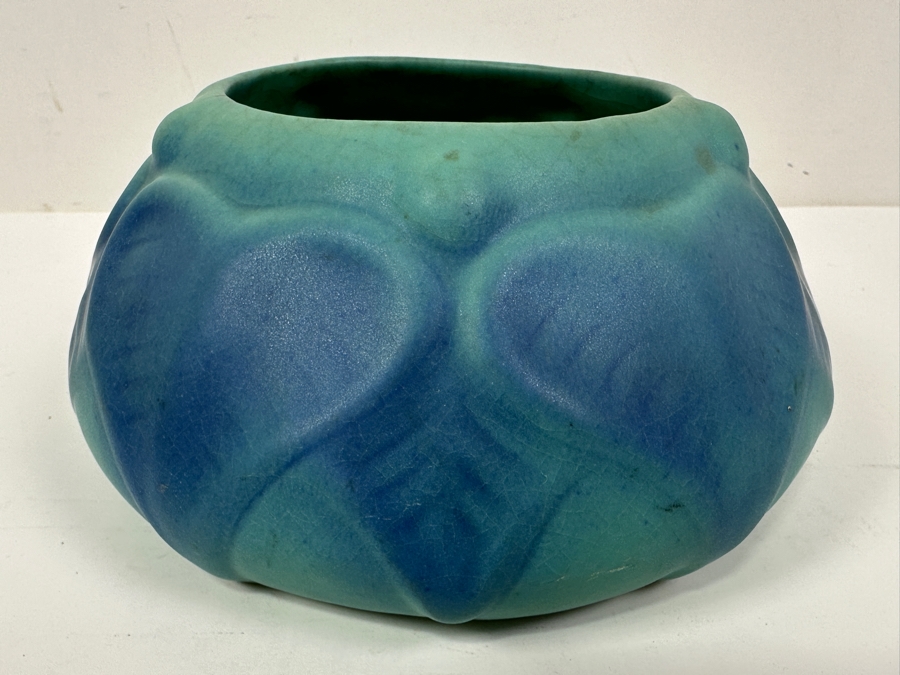 1930's Van Briggle Signed Pottery Bowl with Philodendron Leaves 6W X 3.5H [Photo 2]