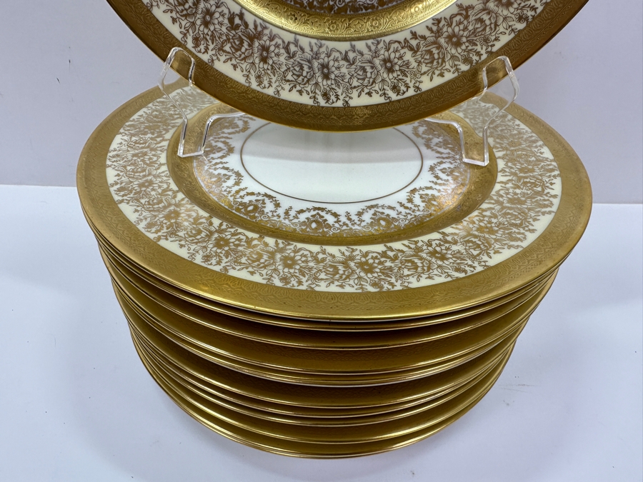 (14) Heinrich & Co Edgerton 22K Gold Gilt 11' Dinner Plates [Photo 5]