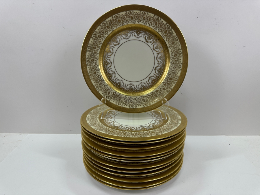 (14) Heinrich & Co Edgerton 22K Gold Gilt 11' Dinner Plates [Photo 6]