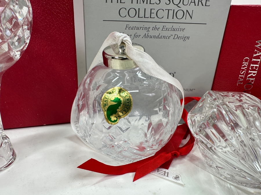 Lot of (7) Waterford Crystal Christmas Ornaments & (1) Tiffany & Co Crystal Christmas Ornament [Photo 4]