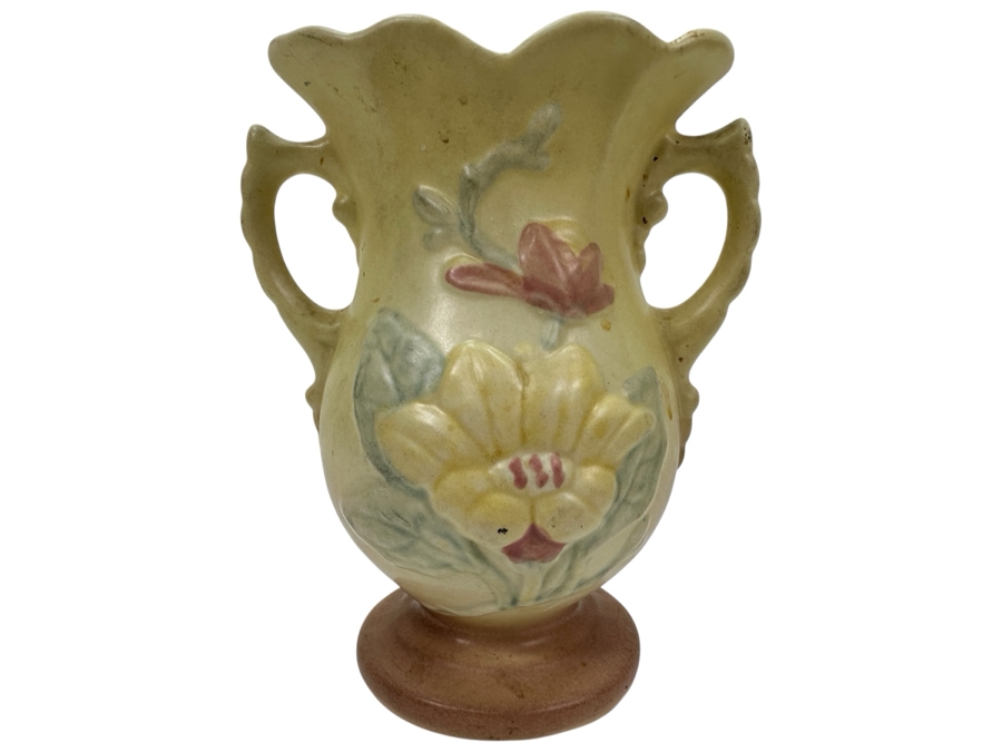 Vintage 1940's Hull Magnolia Flower Art Pottery Vase 6.5'H [Photo 1]