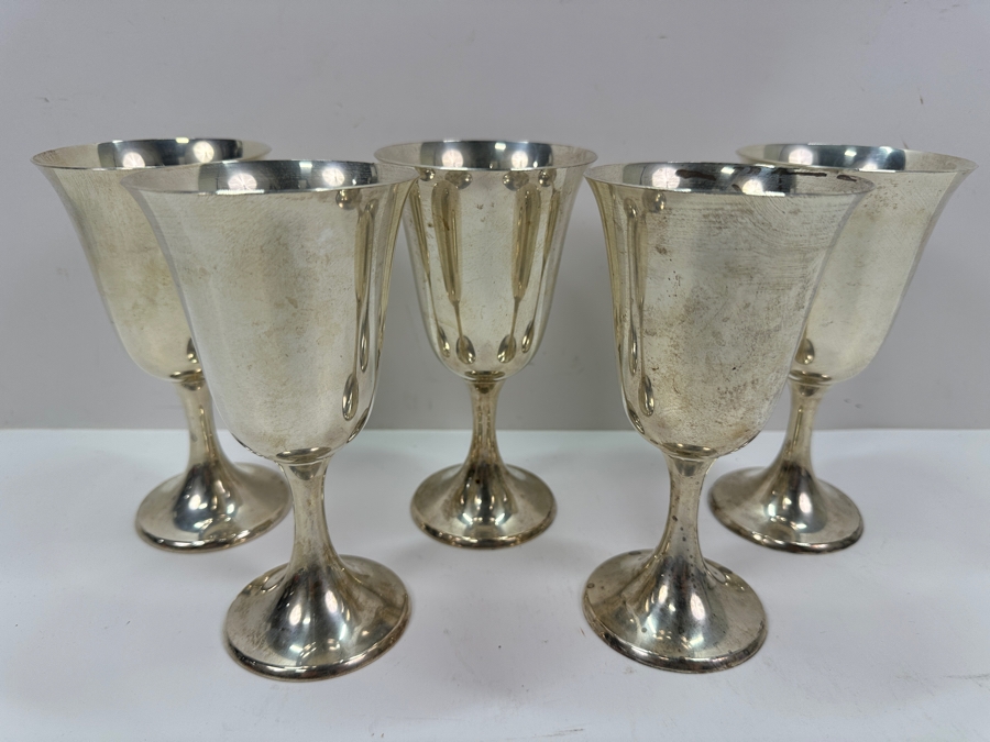 (5) Gorham Sterling Silver Wine/Water Goblet Cups 6.5'H 920g Silver Melt Value $1,050 [Photo 3]