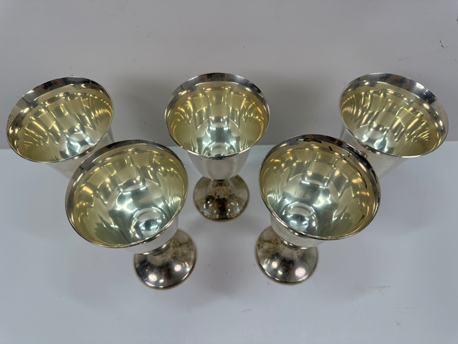 (5) Gorham Sterling Silver Wine/Water Goblet Cups 6.5'H 920g Silver Melt Value $1,050 [Photo 7]