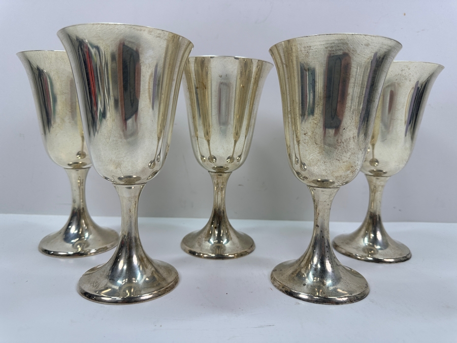 (5) Gorham Sterling Silver Wine/Water Goblet Cups 6.5'H 920g Silver Melt Value $1,050 [Photo 6]