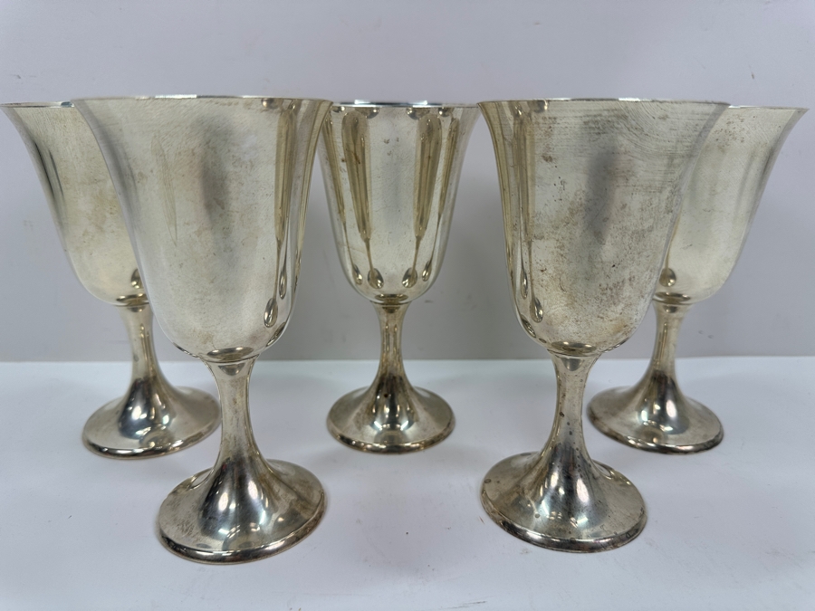 (5) Gorham Sterling Silver Wine/Water Goblet Cups 6.5'H 920g Silver Melt Value $1,050 [Photo 5]