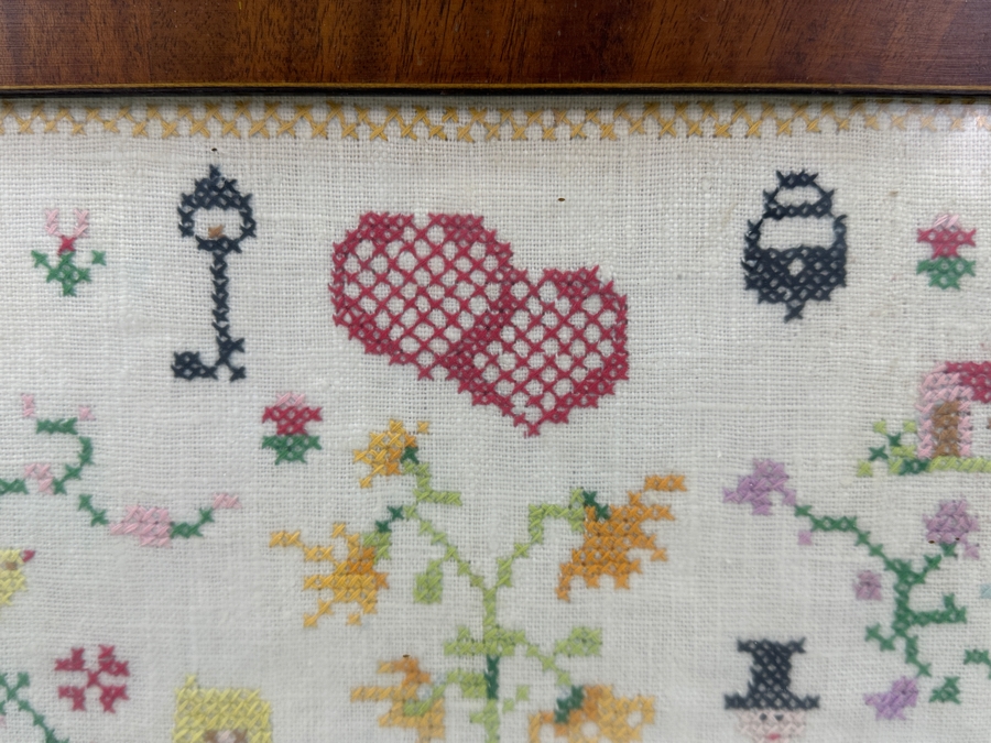 Vintage Needlework Cross Stitch Alphabet Sampler Framed 19'x15' [Photo 6]