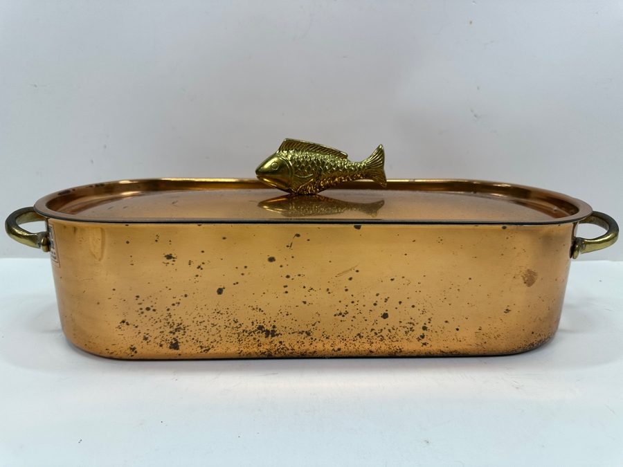 Metalutil Copper Fish Kettle Steamer/Poacher Made in Portugal 17'W x 6.5'D x 6.5'H [Photo 3]