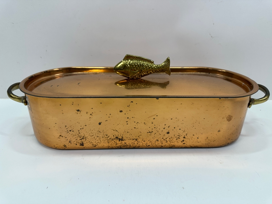 Metalutil Copper Fish Kettle Steamer/Poacher Made in Portugal 17'W x 6.5'D x 6.5'H [Photo 2]