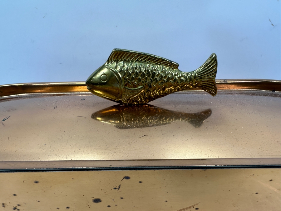 Metalutil Copper Fish Kettle Steamer/Poacher Made in Portugal 17'W x 6.5'D x 6.5'H [Photo 4]