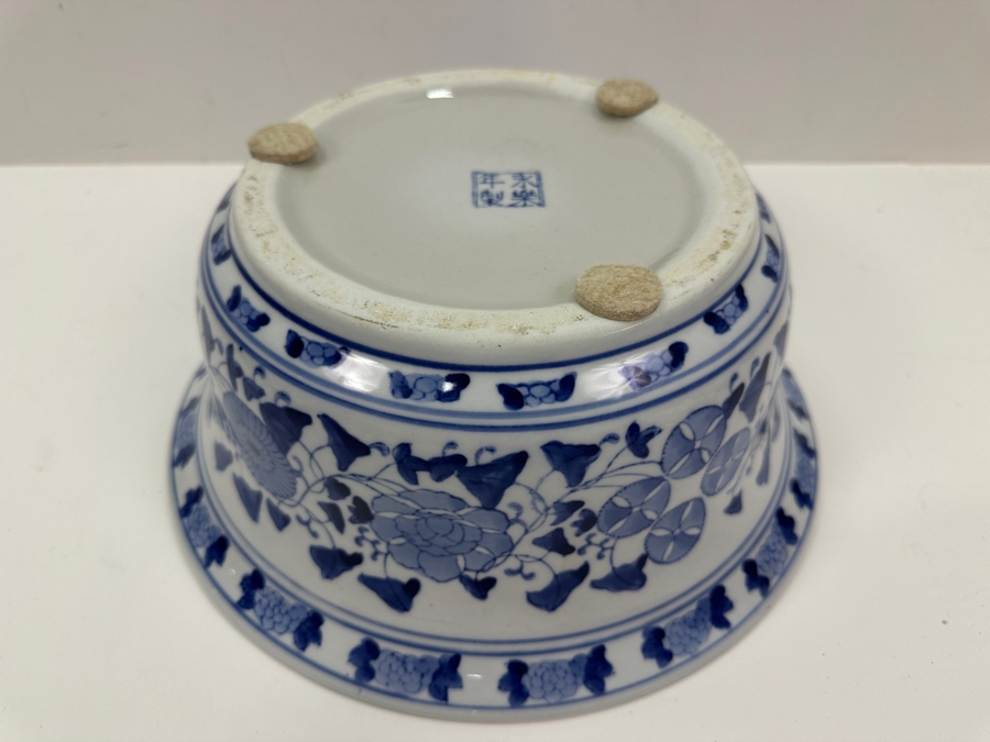 Asian Blue & White Porcelain Bowl 12W X 5H [Photo 6]