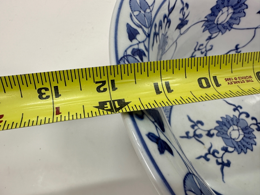 Asian Blue & White Porcelain Bowl 12W X 5H [Photo 8]