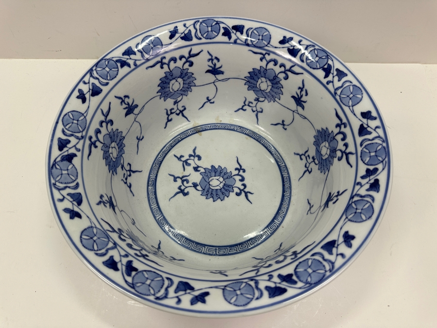 Asian Blue & White Porcelain Bowl 12W X 5H [Photo 5]