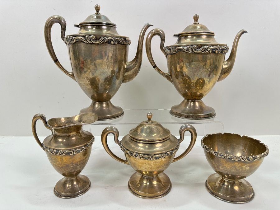 Sterling Silver Gonzalo Moreno Mexican Coffee and Tea Service Set 2,956g Silver Melt Value $3,380 [Photo 2]