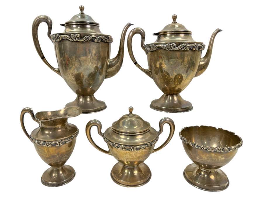 Sterling Silver Gonzalo Moreno Mexican Coffee and Tea Service Set 2,956g Silver Melt Value $3,380